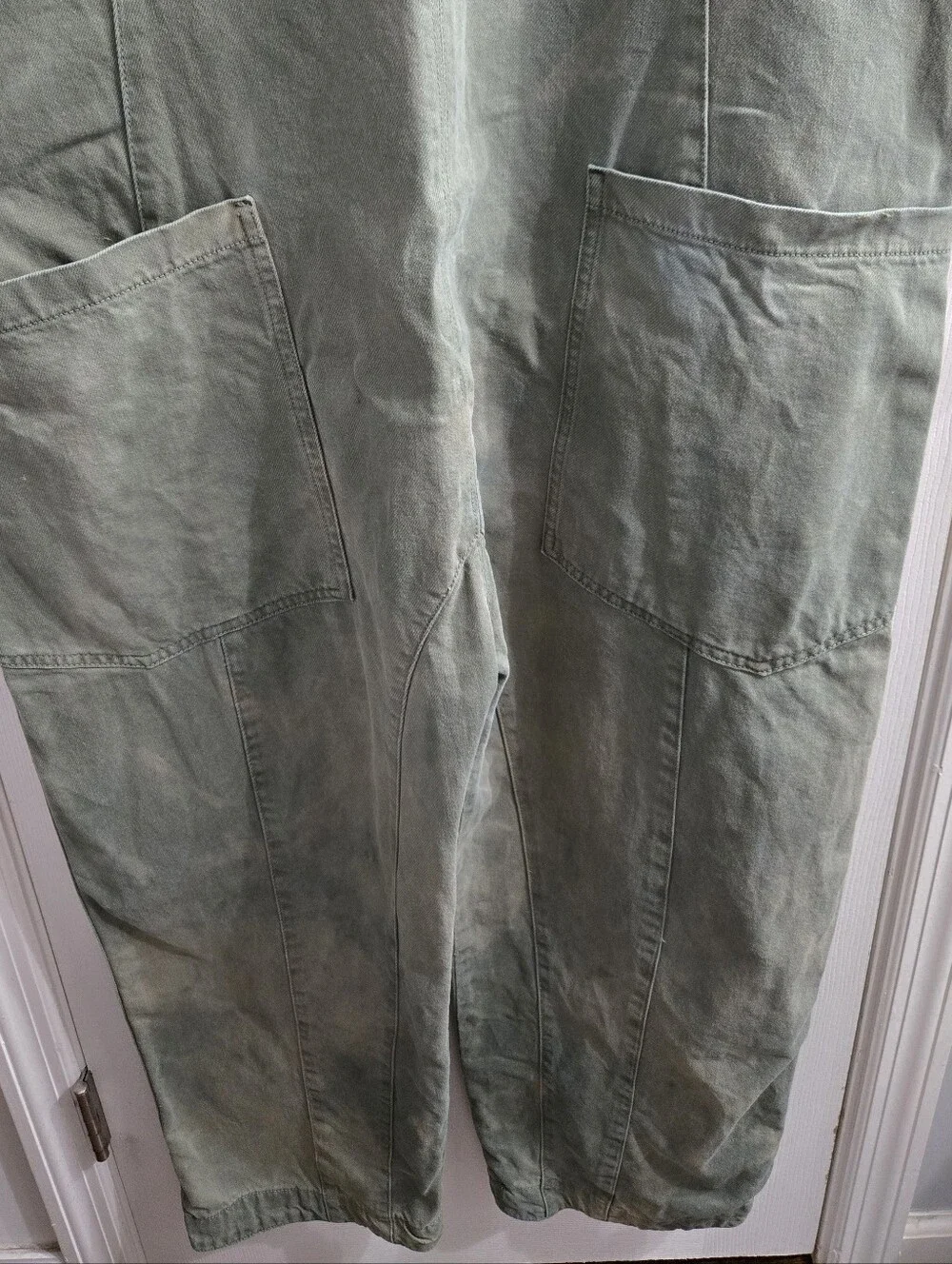 Free People We The Free High Roller Overalls Jumpsuit EUC Olive Sz XL